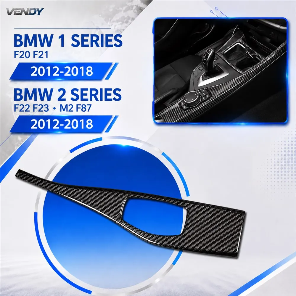Real Carbon Fiber For BMW 1 Series F20 F21 2012-2018 2 Series F22 F23 M2 F87 Multimedia Button Panel Cover Sticker Accessorie