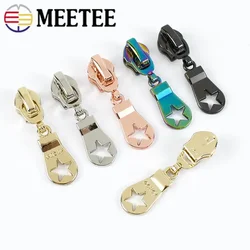 10pcs Meetee 5# Metal Zipper Head Auto Lock for Metalic or Nylon Zippers Slider Zip Repari DIY Bags Garment Sewing Accessories