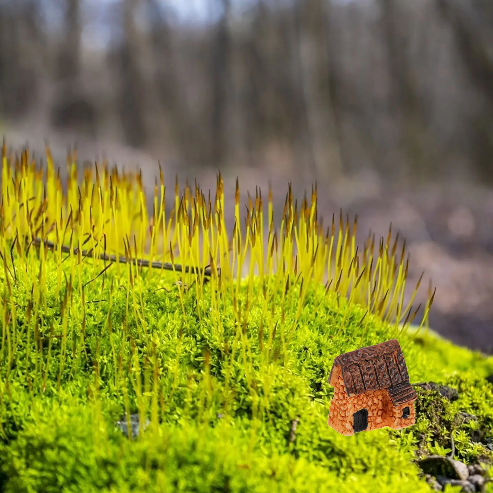4Pcs Resin Miniature Thatched Houses for Fairy Garden Micro Landscape DIY Terrarium Bonsai Container Garden Indoor Outdoor
