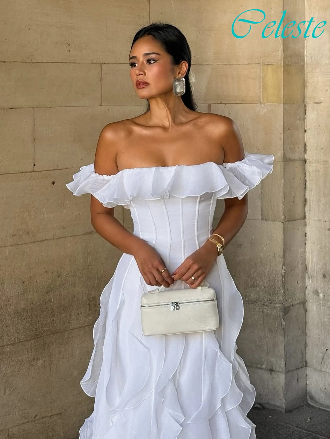 تخصيص ألف خط قارب الرقبة كاب كم فستان سهرة أنيق جودة عالية حساسة موضة فستان الحفلات مزاجه فستان الحفلة الراقصة #3