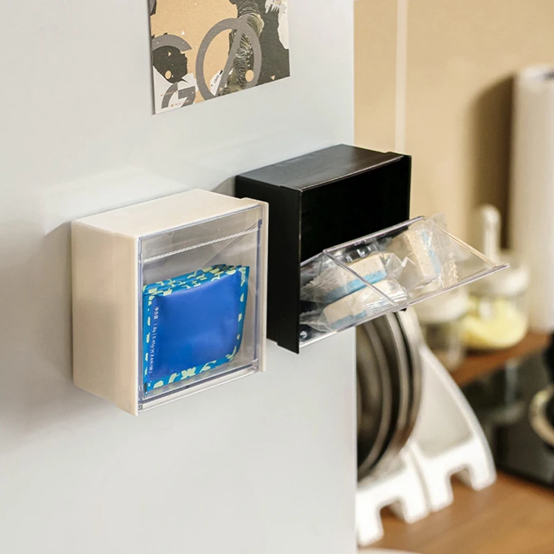 กล่องที่ยึดผนังพลาสติกกันฝุ่นอุปกรณ์จัดระเบียบในห้องน้ำสำลีแผ่นกล่องเดินทางเครื่องประดับขนาดเล็ก