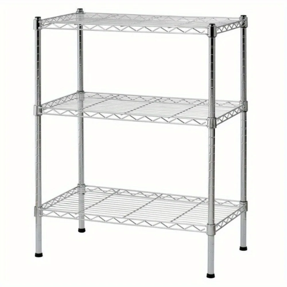 

3 Tier Wire Shelving Rack Shelf Adjustable Unit Garage Storage Organizer Home