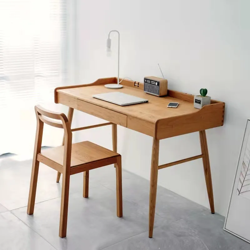 Small apartment black walnut cherry wood simple computer desk Japanese writing table household single desk