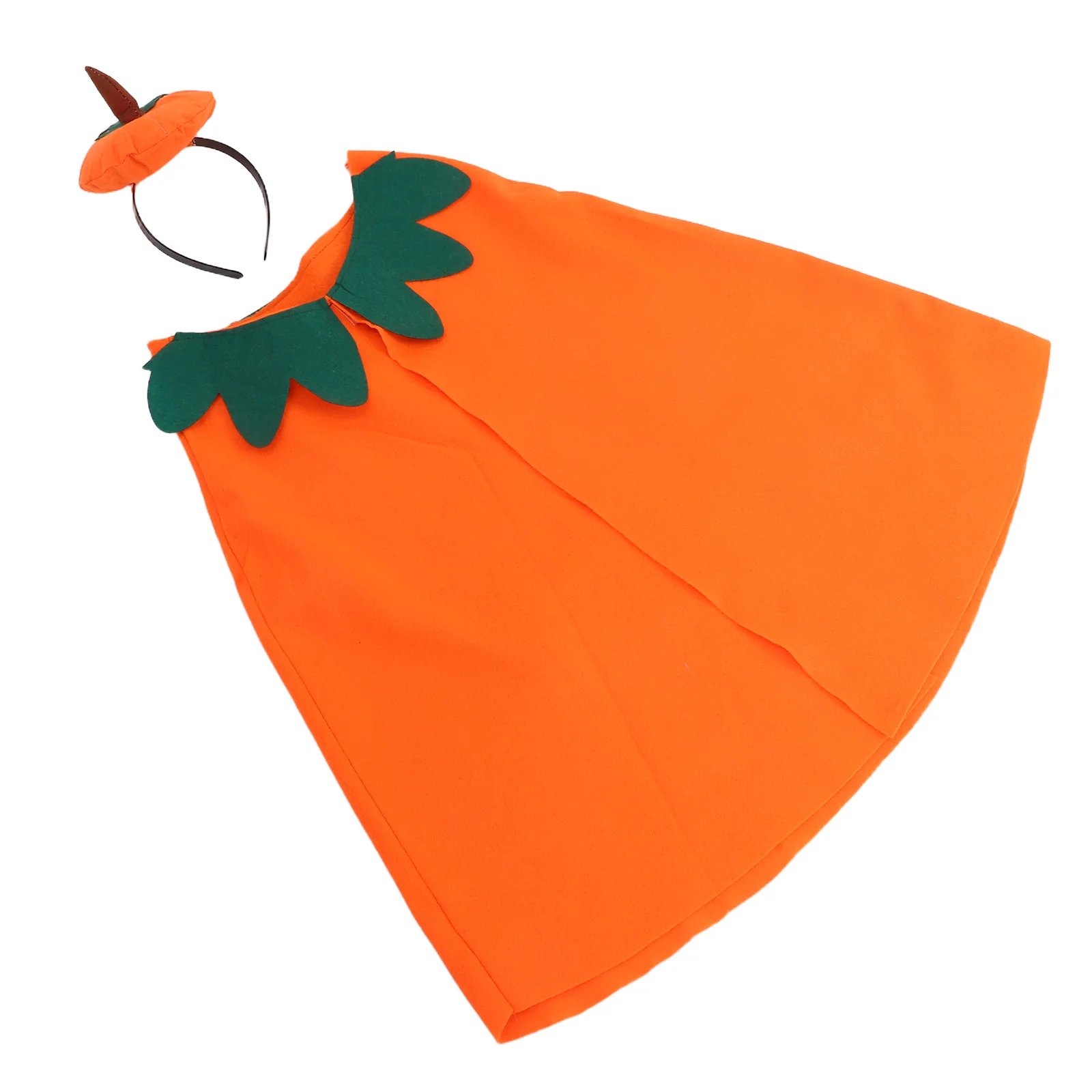 Kürbis Umhang Set Orange Cape Stirnband Stoff Umhänge Mädchen Kind Party Zubehör Kleidung Halloween Kostüm
