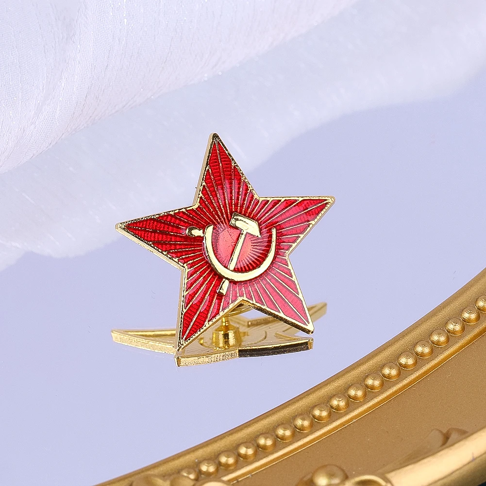 WWII Soviet Five Pointed Order of The Red Star Brooch Glorious Labor Red Flag Lenin Honor Medal Classics Retro Brooch Pendant