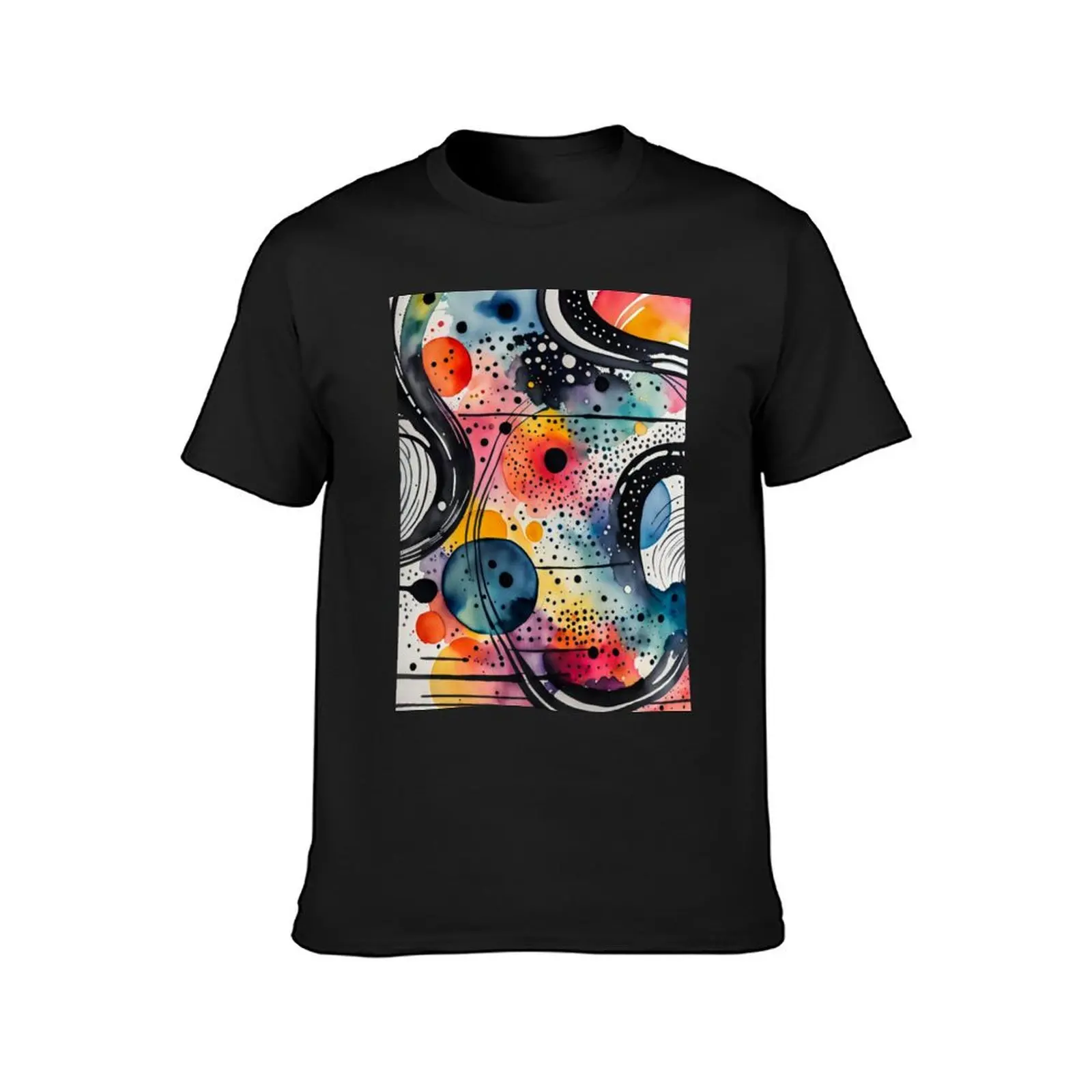 Watercolor Abstract Painting, Circle, Liquid, Dots, Modern Contemporary Art T-Shirt funnys sports fans mens tall t shirts