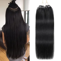 Straight Micro Loop Human Hair Extensions Fishing Line Fushion Hair 50g/pack Micro Links Human Hair Extensions Custom Micro Loop