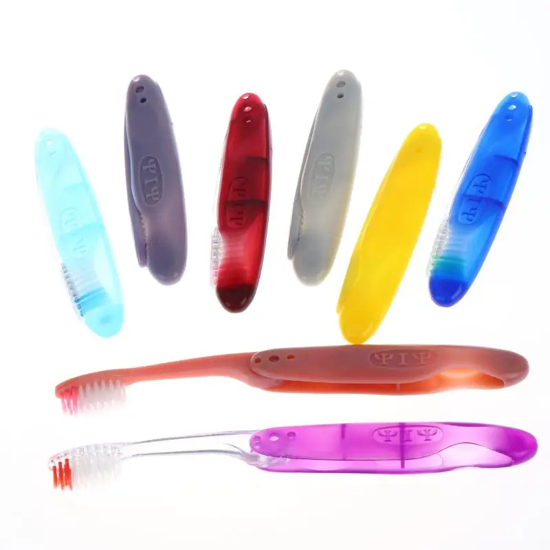 Travel Folding Toothbrush Portable Toothbrush Built In Cover Multi Color Size Collapsible Brush For Trip Daily Use Women Men