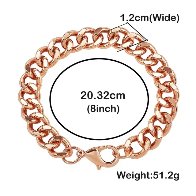 Kupferarmband für Männer, Valentinstagsgeschenk, 19,1–9 Zoll, massives Kupferglied, reine Armbänder für Gesundheit, Schmuck, Geschenke, Herrenarmband – Detail 5