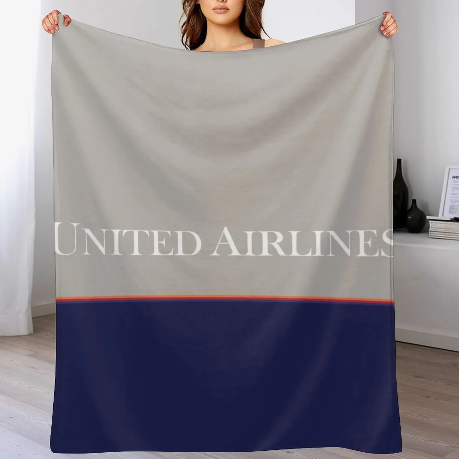 United Airlines Battleship Gray Livery Throw Blanket Thin warm winter manga Blankets