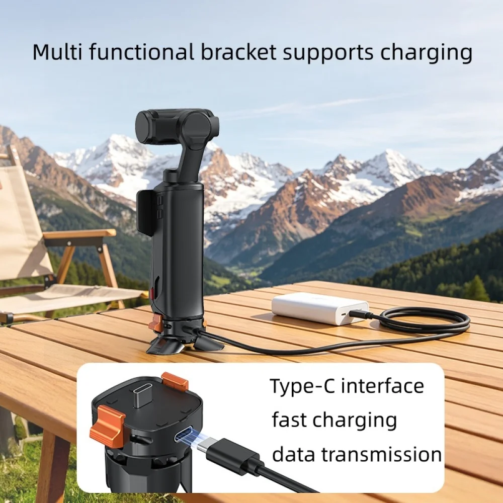 Magnetic Charging Bracket Tripod for Insta360 Luna Ultra Camera, Aluminum Alloy Auto Open & Close Desktop Stand, Fast Charging