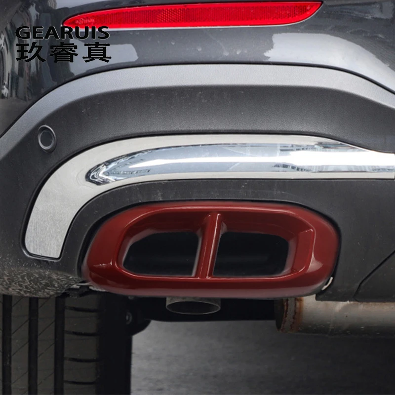 Car Styling For Mercedes Benz GLE GLS GLC Class W167 V167 X167 X253 2020-2022 Throat Muffler Exhaust Pipe Tail decoration Cover