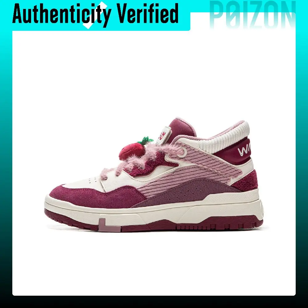 Li Ning x Disney Wave MID Lightweight Mid top Skateboard Shoes Women's White Pink AGCU156-4