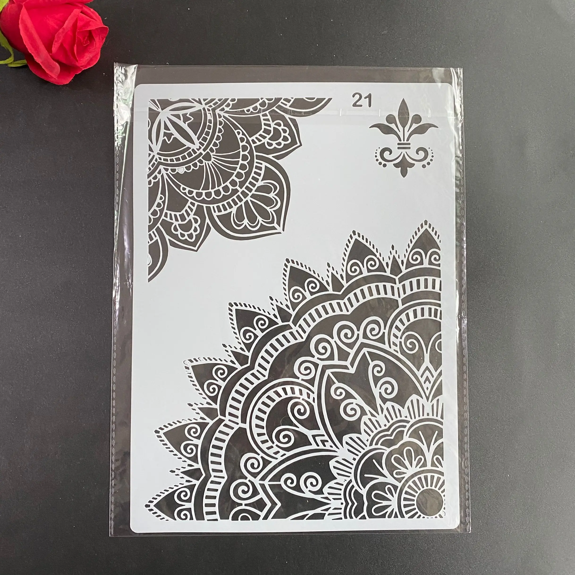 2022 A4 Round Mandala  DIY Stencils Wall Painting Scrapbook Coloring Embossing Album Decorative Paper Card Template 29 * 21cm