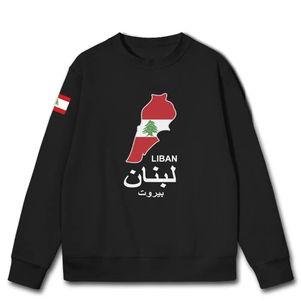 Libanon Libanon Nationale Kaart Heren Hoodies Zwart Wit Sportkleding Pullovers Heren Geprint Heren Hoodie Kleding Herfst Winter