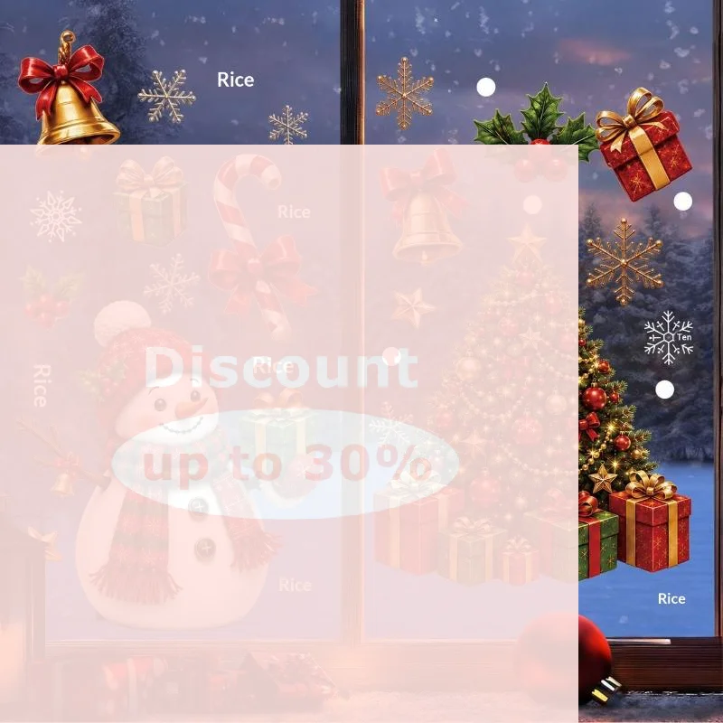 [36Pcs Christmas Window Clings 2 Sheets Reusable Static PVC for Home Shop Holiday Party Ornament]