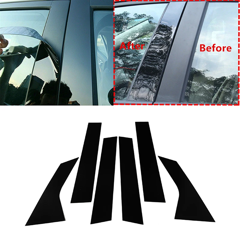 6Pcs Car Pillar Posts Window Molding Cover Trims BC Column Sticker for Hyundai Elantra 2021-2023 Accessories Exterior Parts