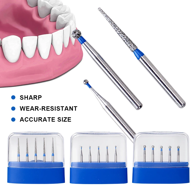 5pcs/Box Dental Bur Kit Drills For High Speed Handpiece Polishing Whitening Tools Dentistry Instrument Polishing Tools