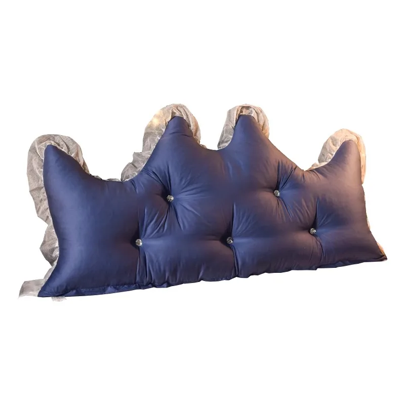 Solid color princess bedside cushion bed large backrest cushion long pillow waist pillow double bed head couch soft bag