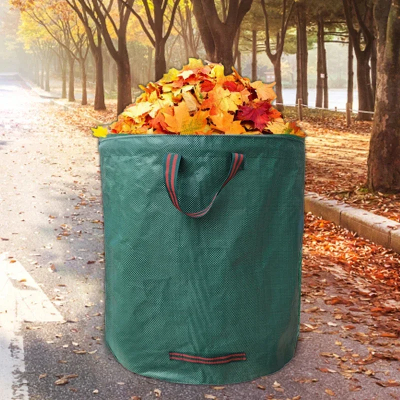 Increase the Size of Outdoor Gardening Leaf Collection Bags, Foldable Plant Waste Bags, Camping Waterproof Woven PP Storage Bags