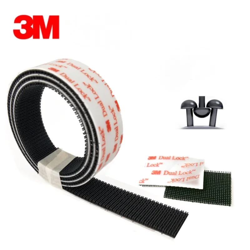 3M-dupla face fita adesiva, cogumelo, preto, prendedor, costura de tecido, Dual Lock, Dual-Sided