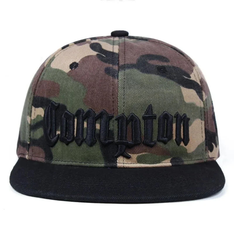 New COMPTON Embroidery Snapback Hat Youth Hip Hop Flat Brim Baseball Cap Kpop Headwear for Men Women Street Dance Gangster Caps