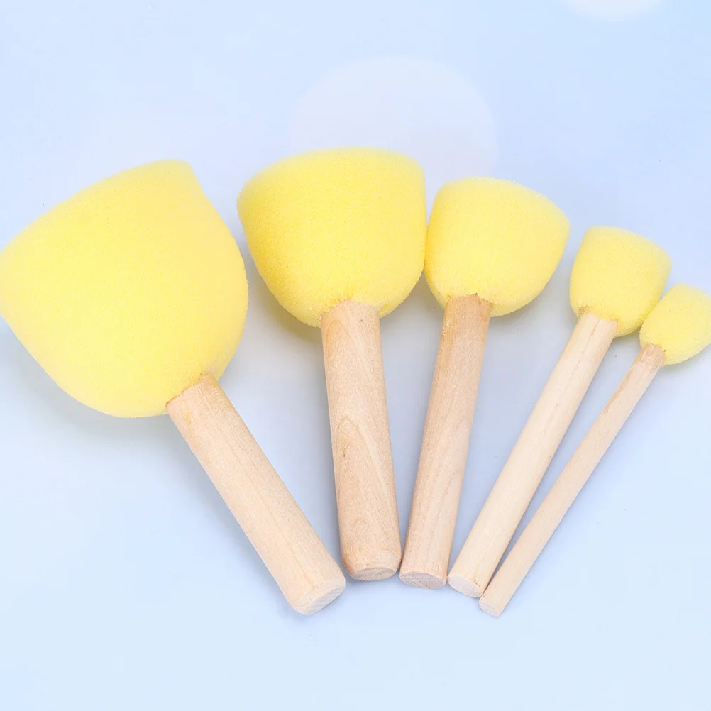 20 قطعة فرشاة رسم إسفنجية بمقبض خشبي مجموعة رسم أدوات رسم جرافيتي ذاتية الصنع لفرشاة الرسم #2