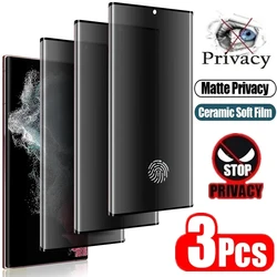 Protecteur d'écran de confidentialité en céramique, film anti-espion, Samsung Galaxy S21, S20, S22, S23, S24 Ultra, Note 20, 10, S8, S9, S10 Plus, 256, 3 pièces