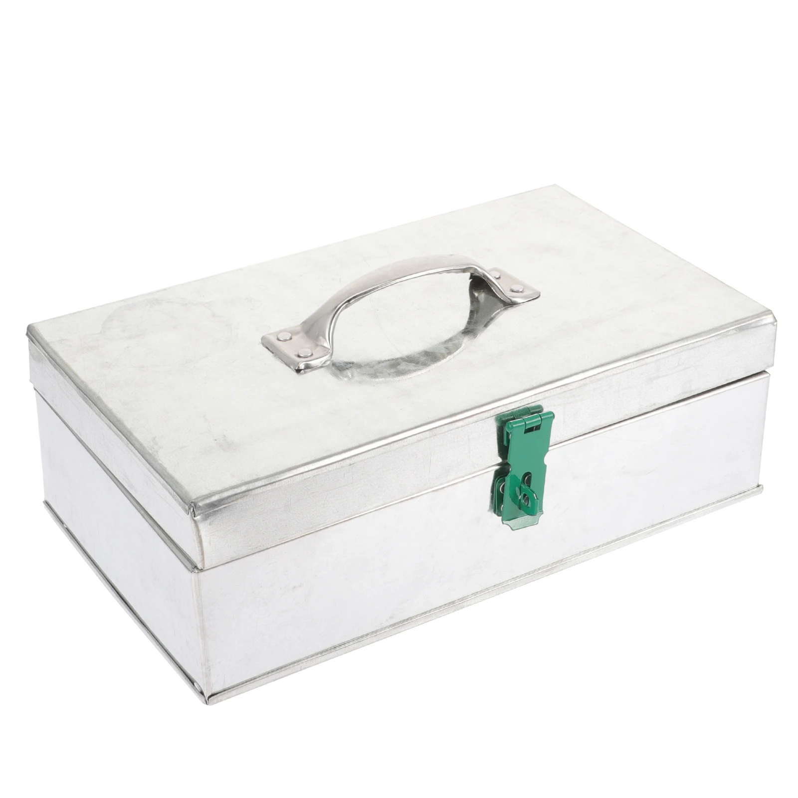 

Жестяная коробка 28x16x9 см, чехол для инструментов с замком, портативный контейнер для хранения железного листа, прочный практичный комплект для домашнего офиса, оборудование