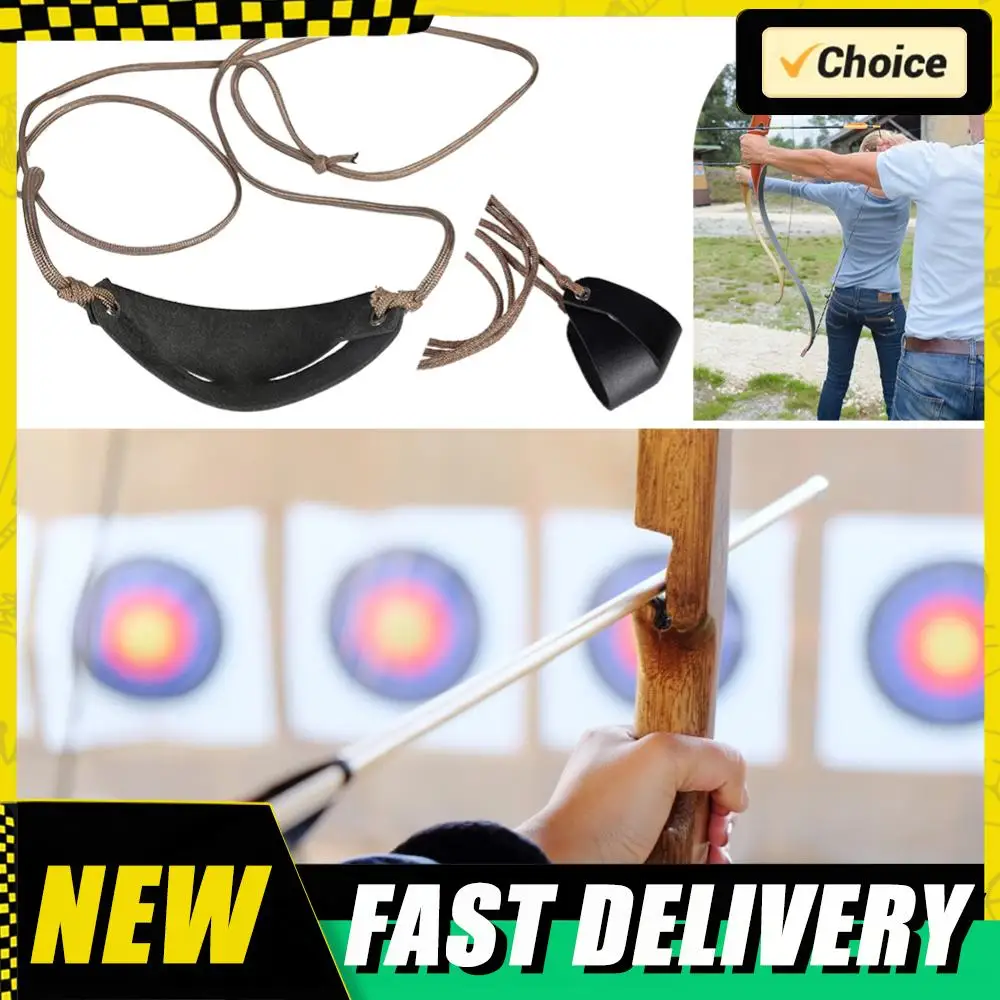 Bolsa de cuero hecha a mano para pastor, correa de cuerda para tiro, eslinga de lanzamiento de cuero, accesorios para senderismo y caza