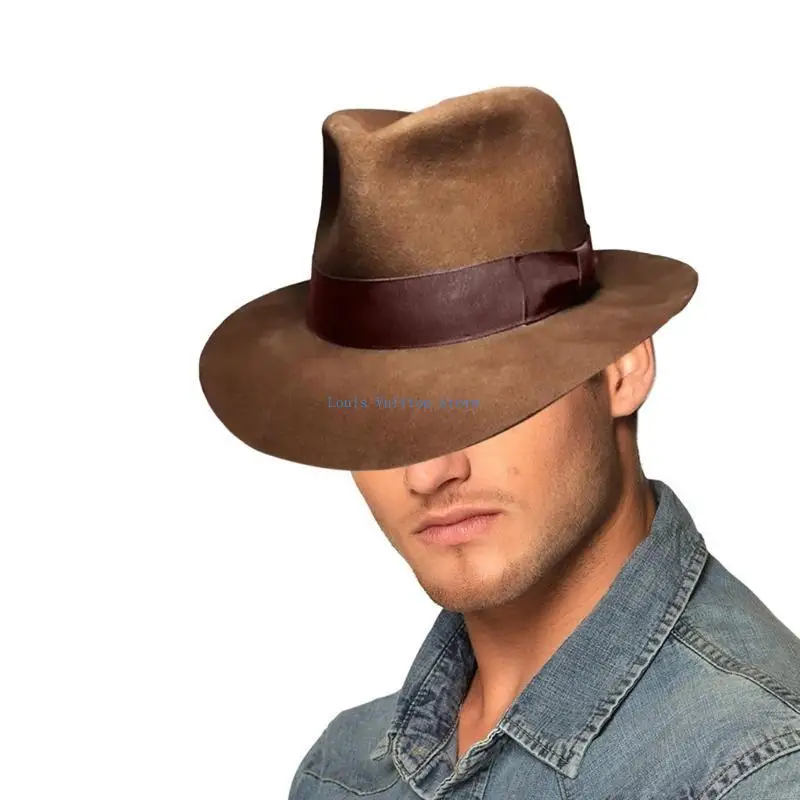 L5YB لعب الأدوار فيدوراس قبعة مسطحة TopHat الكبار للجنسين السحرة قبعة تنكرية زي قبعة