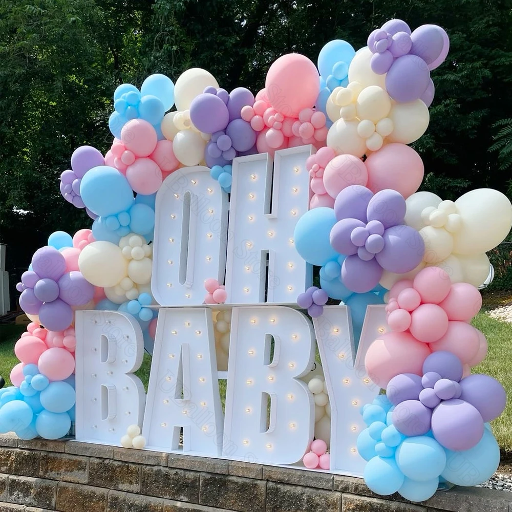 2.4FT Letters Balloons Frame Mosaic Large Letters A-Z Balloons Filling Box for Birthday Baby Shower Wedding Backdrop Decoration