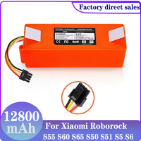 NEW 14.4V 5200-12800mAh Robotic Vacuum Cleaner Replacement Battery For Xiaomi Roborock S55 S60 S65 S50 S51 S5 MAX S6 Parts