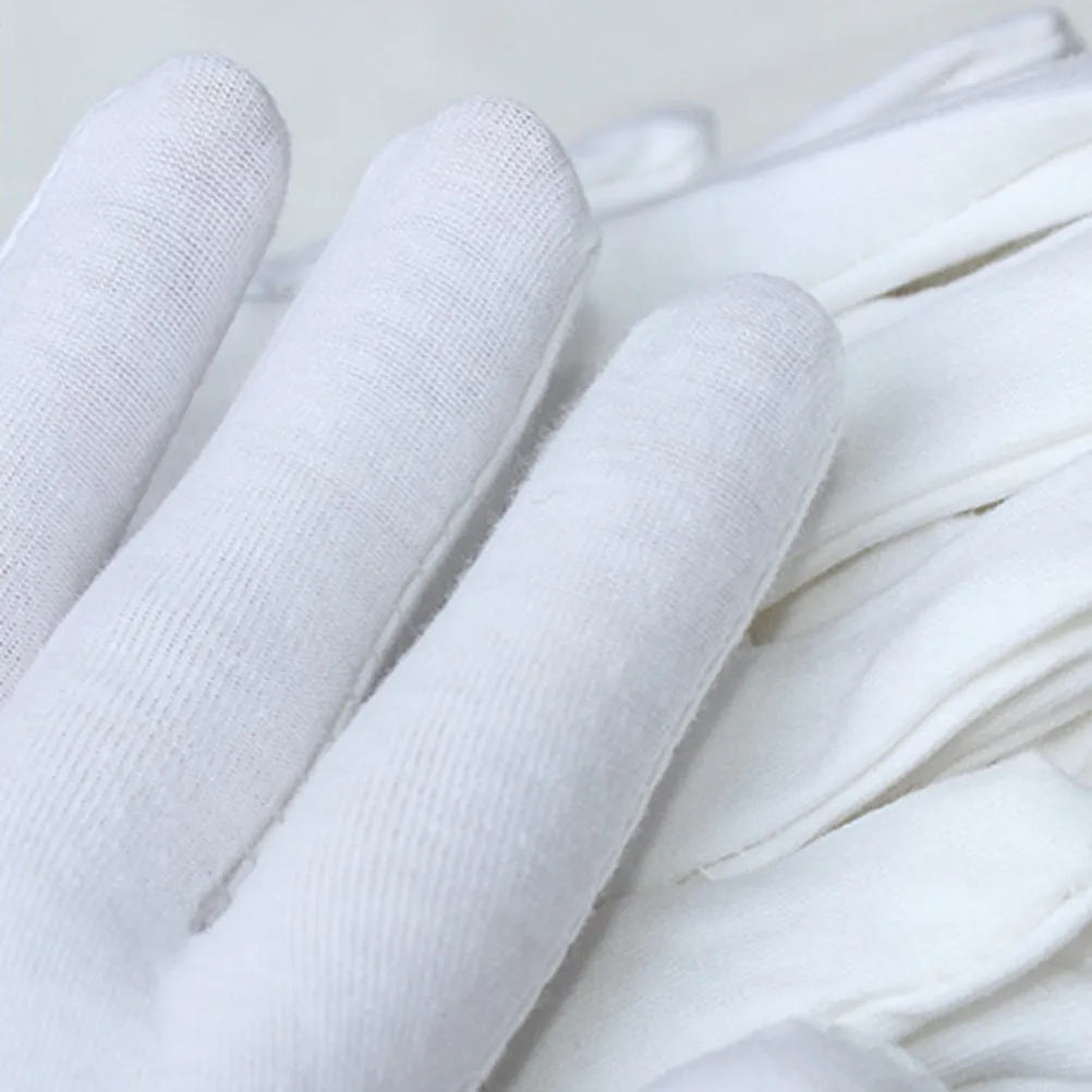 4Pair Cotton Protective Gloves Lightweight Stretchy Comfortable for Industrial Work Gardening Coin Inspection Moisturizing Work