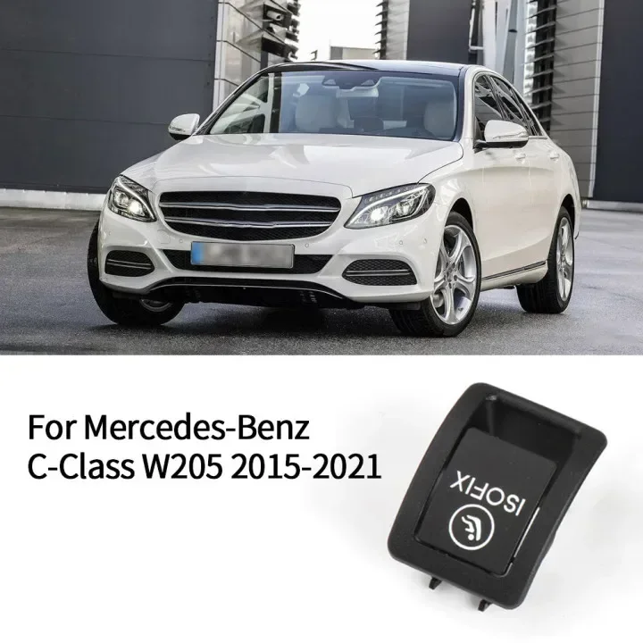 Custom Fit Black ISOFIX Cover for Mercedes C Class W205 C300 C350 C200 C180 Vehicle Placement in the Rear Child Seat