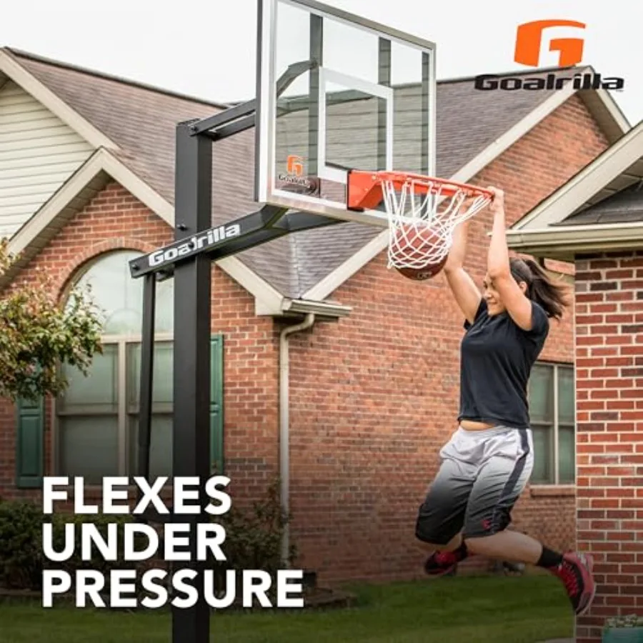 ProStyle Breakaway Medium Weight Basketball Hoop with Flex Rim for Outdoor Indoor Court Use Durable Adjustable Height Design fo