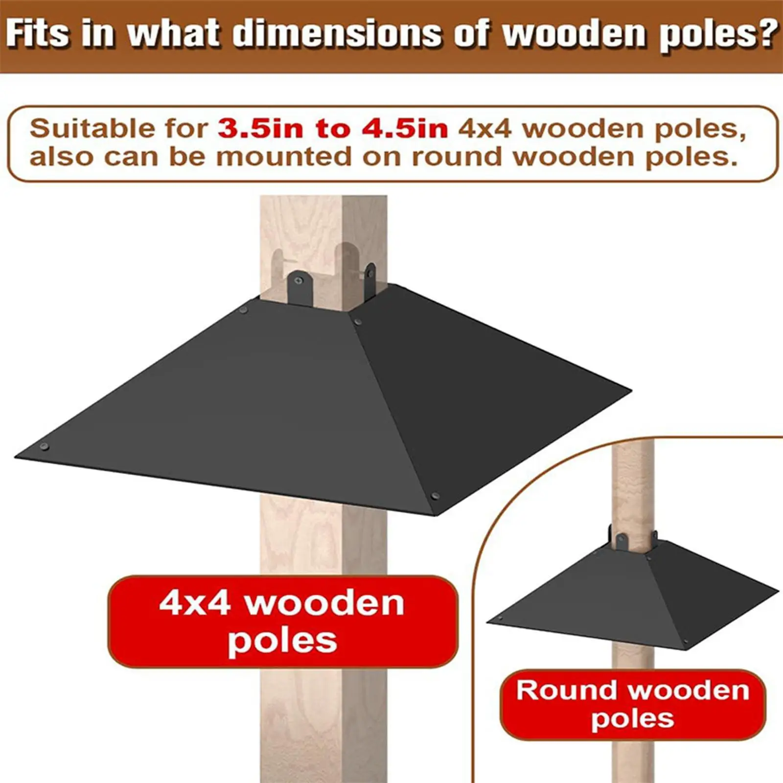 

4x Bird Feeder Squirrel Baffle Garden Accessories for 4"x4" Wood Post