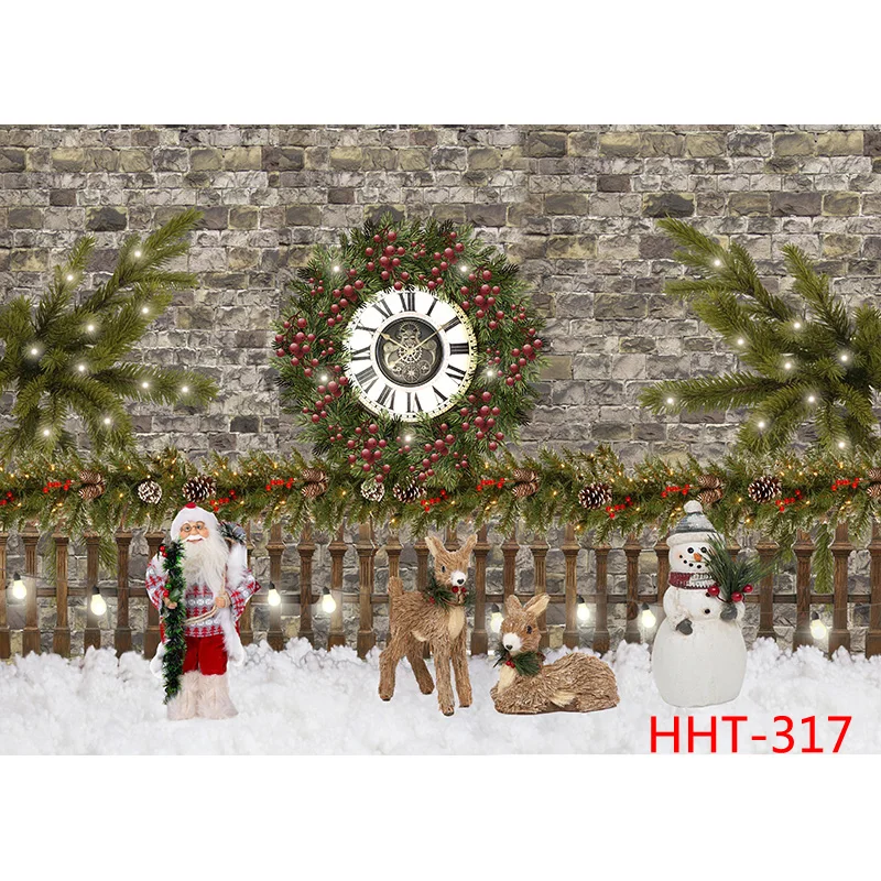 SHUOZHIKE Art Tissu Jour De Noël Photographie Décors Bonhomme De Neige Et Arbres Enrichis Forêt Guirxiété Photo Studio BackgroundFSS-114