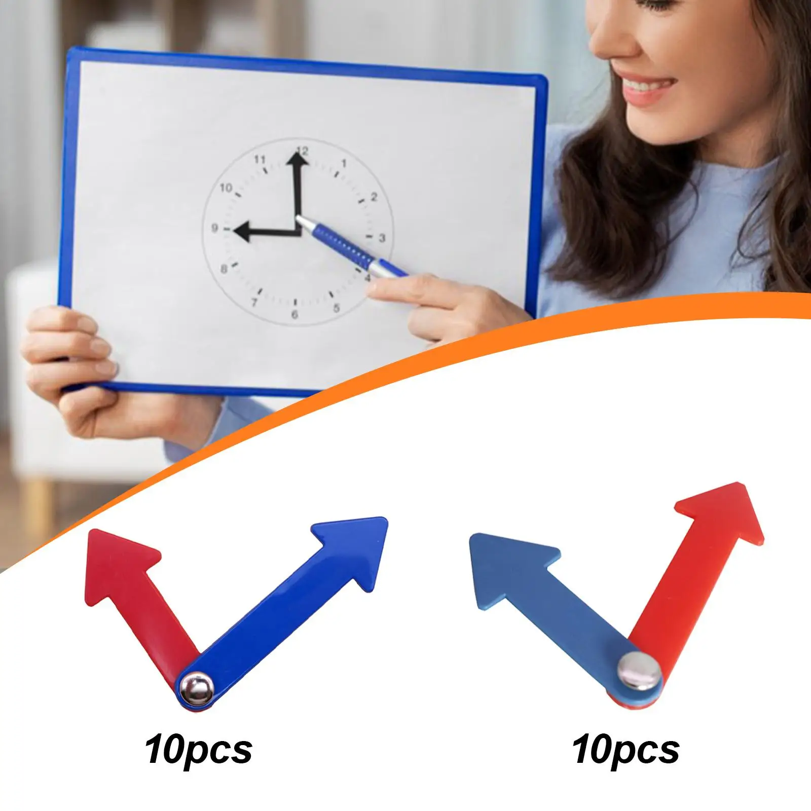Kit lancette dell'orologio da 10 pezzi Concepti coinvolgenti, parti di ricambio, oggetti di scena, strumenti per raccontare le mani dell'orologio didattico per ragazzi artigianali scolastici a casa