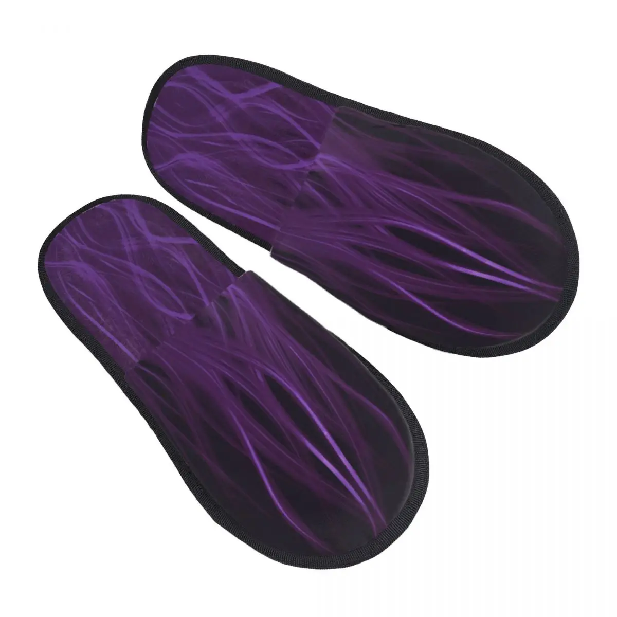 Custom Finger Flames Purple Slippers Memory Foam Warm Soft Women House Slipper Bedroom Cozy Shoes