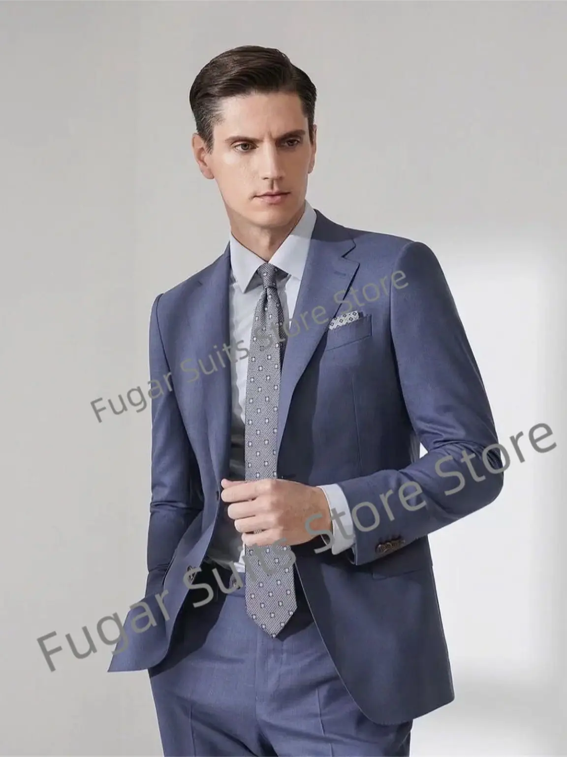 

Custom Business Office Wedding Men Suits Slim Fit Notched Lapel Groom Tuxedos 2 Pieces Sets Casual Male Blazer Costume Homme