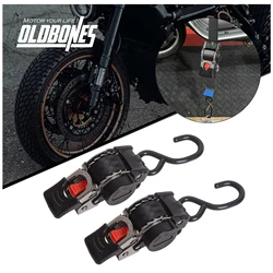 Stainless Steel Auto Retractable Ratchet Tie Down Starp Belts Single Hook Motorcycle Tools Convenient Fast Binding Prevent