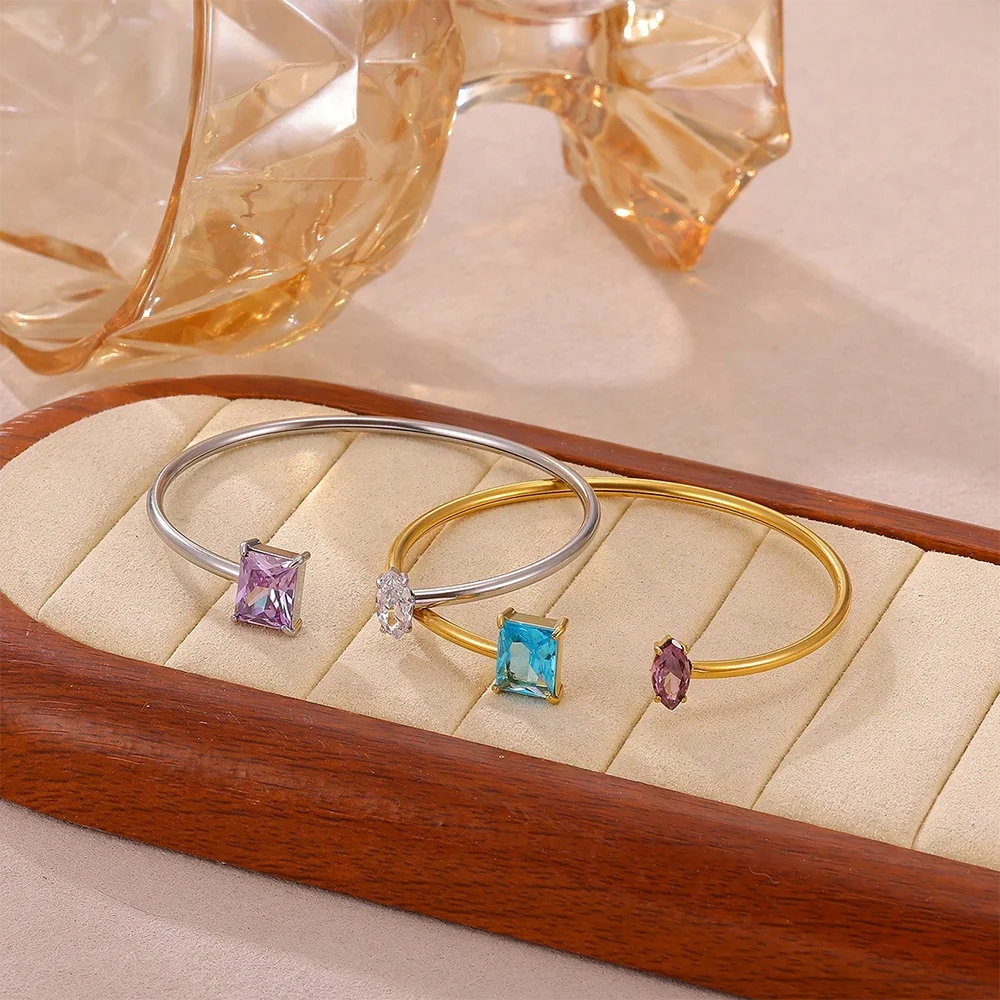 Custom Birthstone Cuff Bangle Mother Bracelet, Personalized