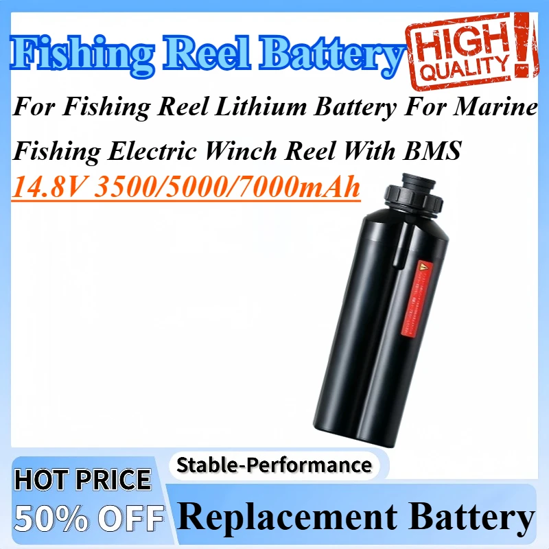 

14.8V 3500/5000/7000mAh Rechargeable Battery For Fishing Reel Lithium Battery For Marine Fishing Electric Winch Reel With BMS