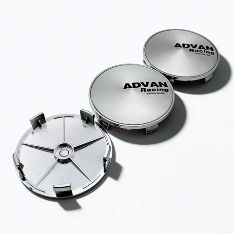4pcs Silver Black Advan Racing Logo Emblem Car Wheel Center Caps 68MM 63MM Wheels Hub Cap Rim Hubcaps Dust Cover Car Accessories