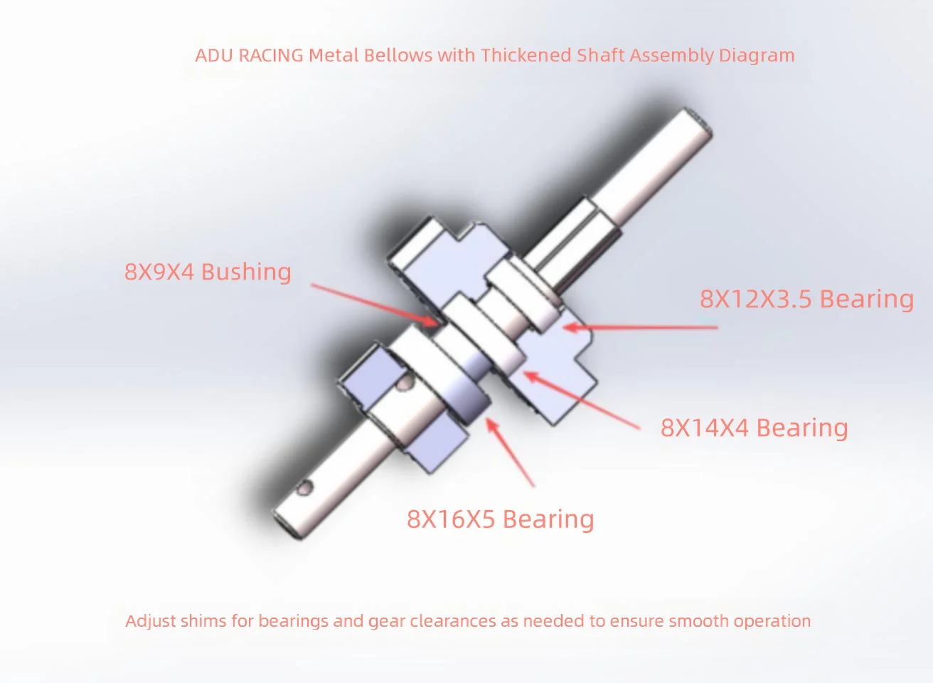 ADU RACING out drive shaft 8mm FOR CROSS RC 1/6 EMO XX XXL with ADU RACING 7075 gearbox