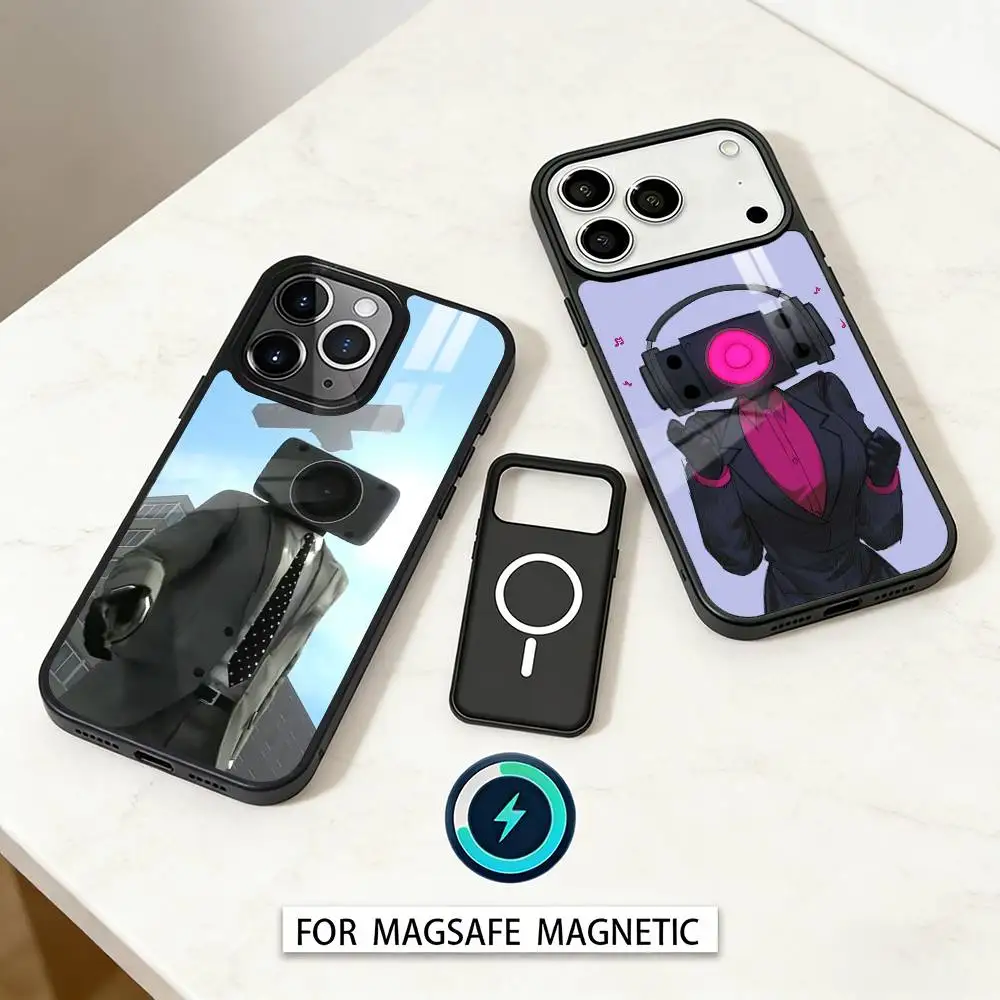 

1PC Skibidi T-Toilet ANIME Phone Case For iPhone 17,16,15,14,13,12,Pro,Max For Magsafe Magnetic Wireless Charging