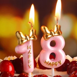 Décoration de gâteau d'anniversaire numérique pour garçons et filles, numéro 0, 1, 2, 3, 4, 5, 6, 7, 8, 9, fournitures de fête pour bébé, nouveau