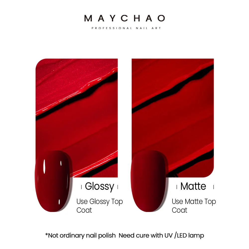 MAYCHAO 7.3ML Red Series żelowy lakier do paznokci Soak Off żel do paznokci UV Led podkład Top Coat lakier do paznokci na prezent dla dziewczyny Nail Art