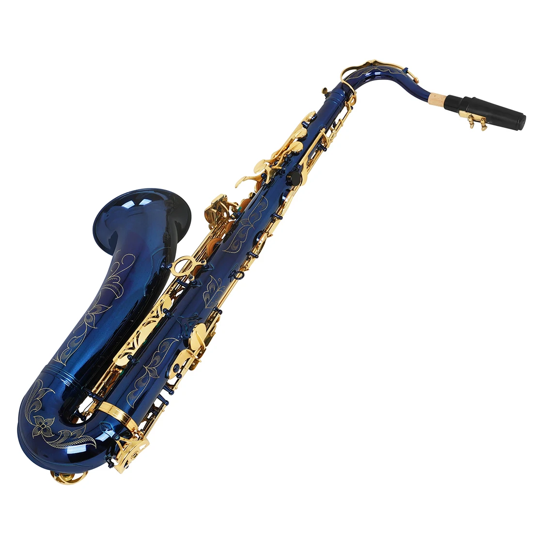 High Quality Professional Tenor Saxophonee Brass Alto Eb Saxophonee Blue Gold Key Wholesale